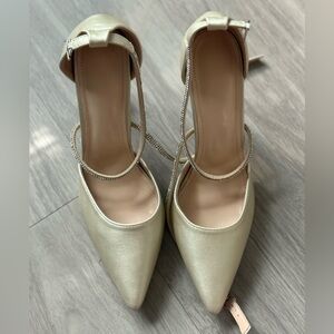 Cream Ankle Strap Heels